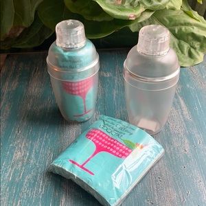 Two’s Company Personal Cocktail Shaker and Napkins